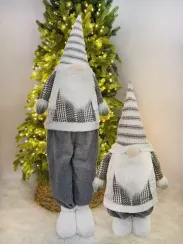 Игрушка Гном телескопический 65-106 см., серый, Christmas DeLuxe (89319)