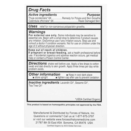 Forces of Nature, Skin Tap, органическое растительное средство, 11 мл (0,37 жидк. унции)