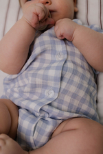 Боди из муслина, Клетка синяя