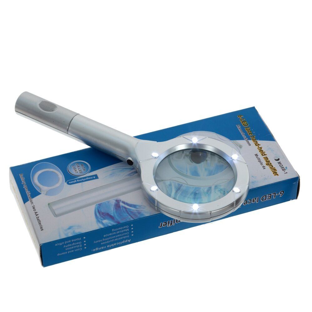 GAEM Лупа (с 5-кратным увеличением, подсветка, 2xАА не прилаг.), L8,5 W2,5 H21 см