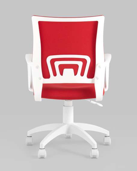 Кресло офисное TopChairs ST-BASIC-W красная ткань крестовина белый пластик