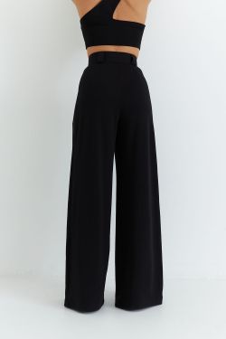 Брюки палаццо черного цвета