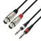 Adam Hall K3 TFP 0300 - кабель аудио 2 x XLR (F) - 2 x TRS (jack) 6.3 mm mono (M), 0.22 мм2, 3 м, че