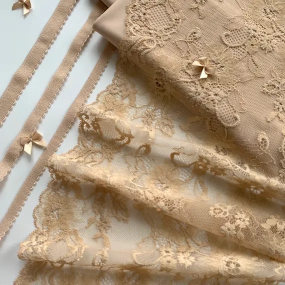 Кружево эластичное бежевое 21 см