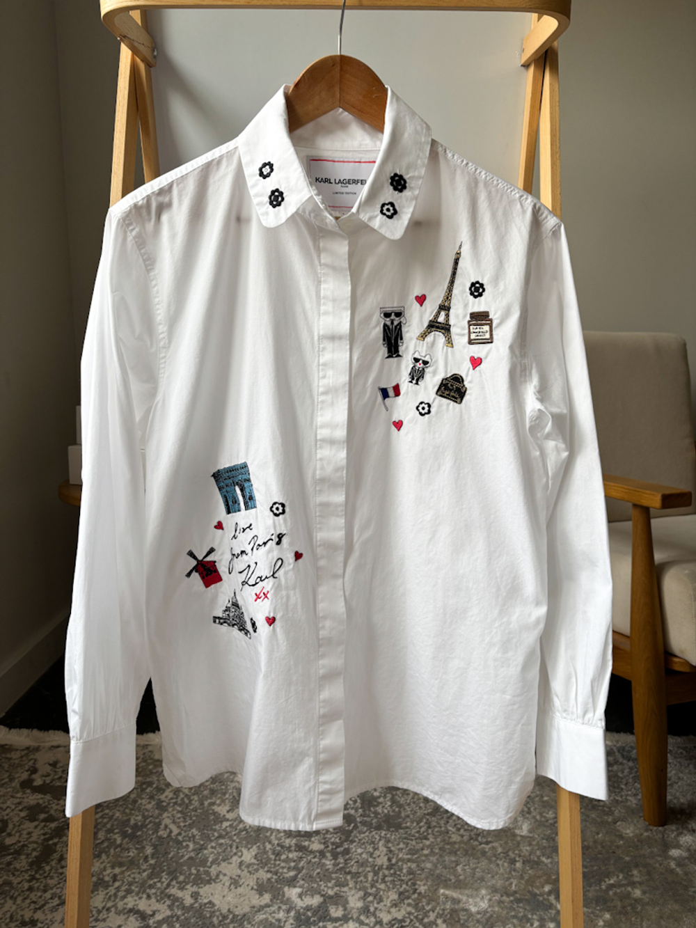 Хлопковая рубашка Karl Lagerfeld, S-M