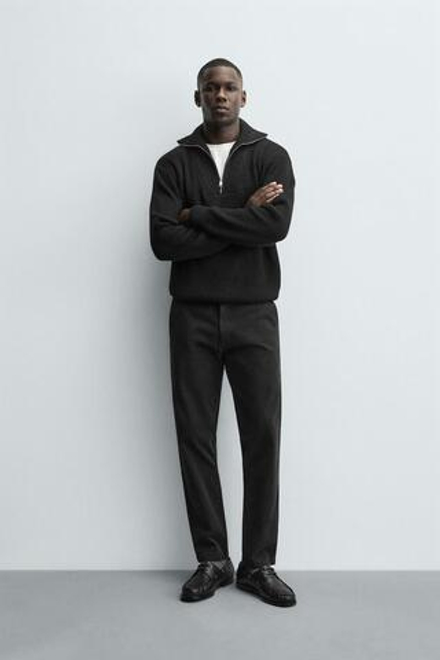 ZARA БРЮКИ ЧИНОС SKINNY FIT, ЧЕРНЫЙ