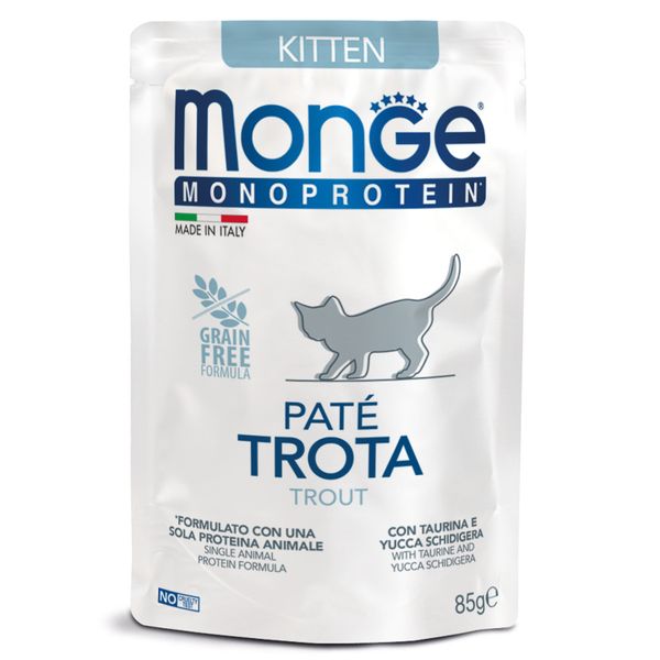 Пауч Monge Cat Monoprotein для котят и беременных кошек из форели