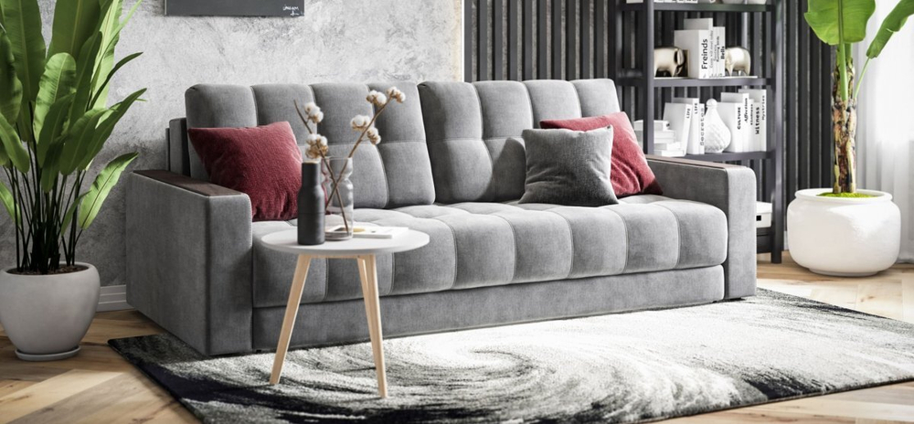 Диван Босс Велюр Монолит серый