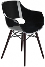 Кресло пластиковое Papatya Opal Wox Beech, венге, черный