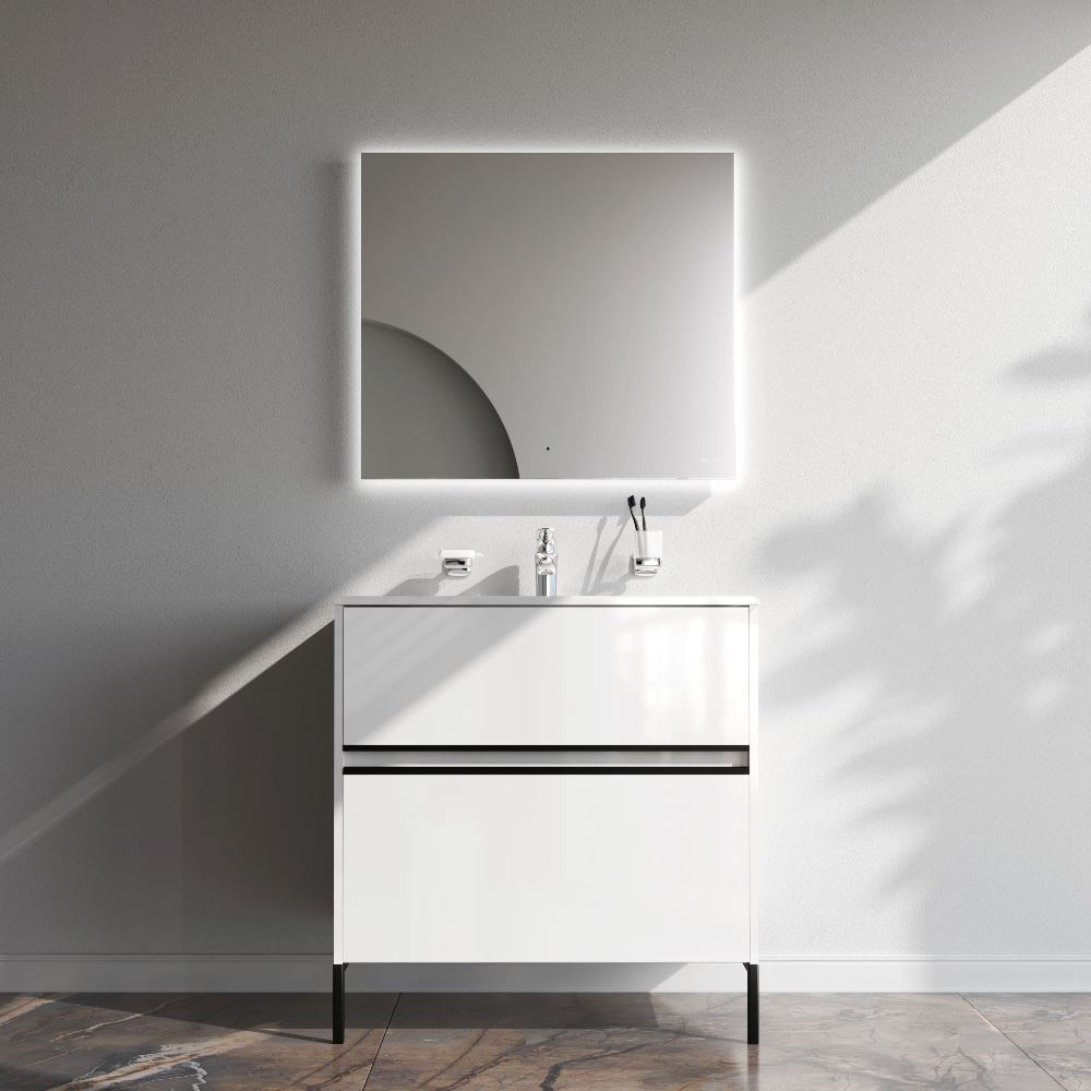 База под раковину, универсальная, 80 см, белый глянец