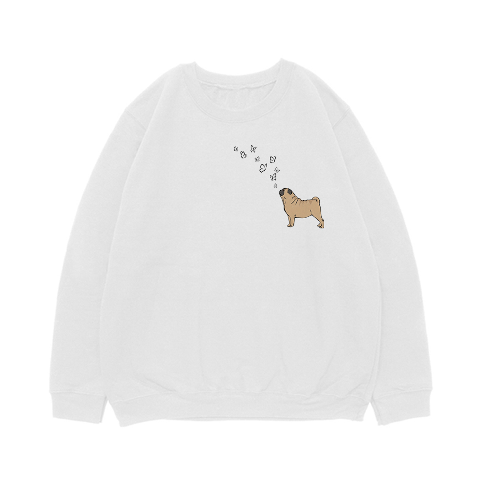 Свитшот "Мопс и бабочки"