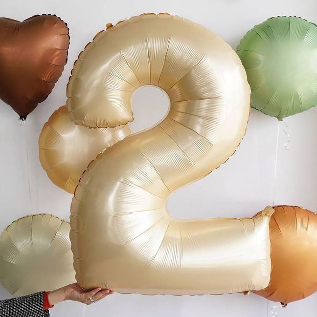 G Шар 40'' / 102 см "Цифра 2" Сатин Nude (БГ-60)