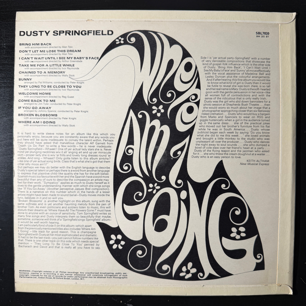Dusty Springfield ‎– Where Am I Going (Англия 1967г.)