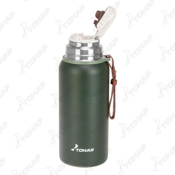 Термос (T-KD-7030-0.7) 700ML хаки (пробка-ситечко, крышка-кружка, ремешок) TONAR