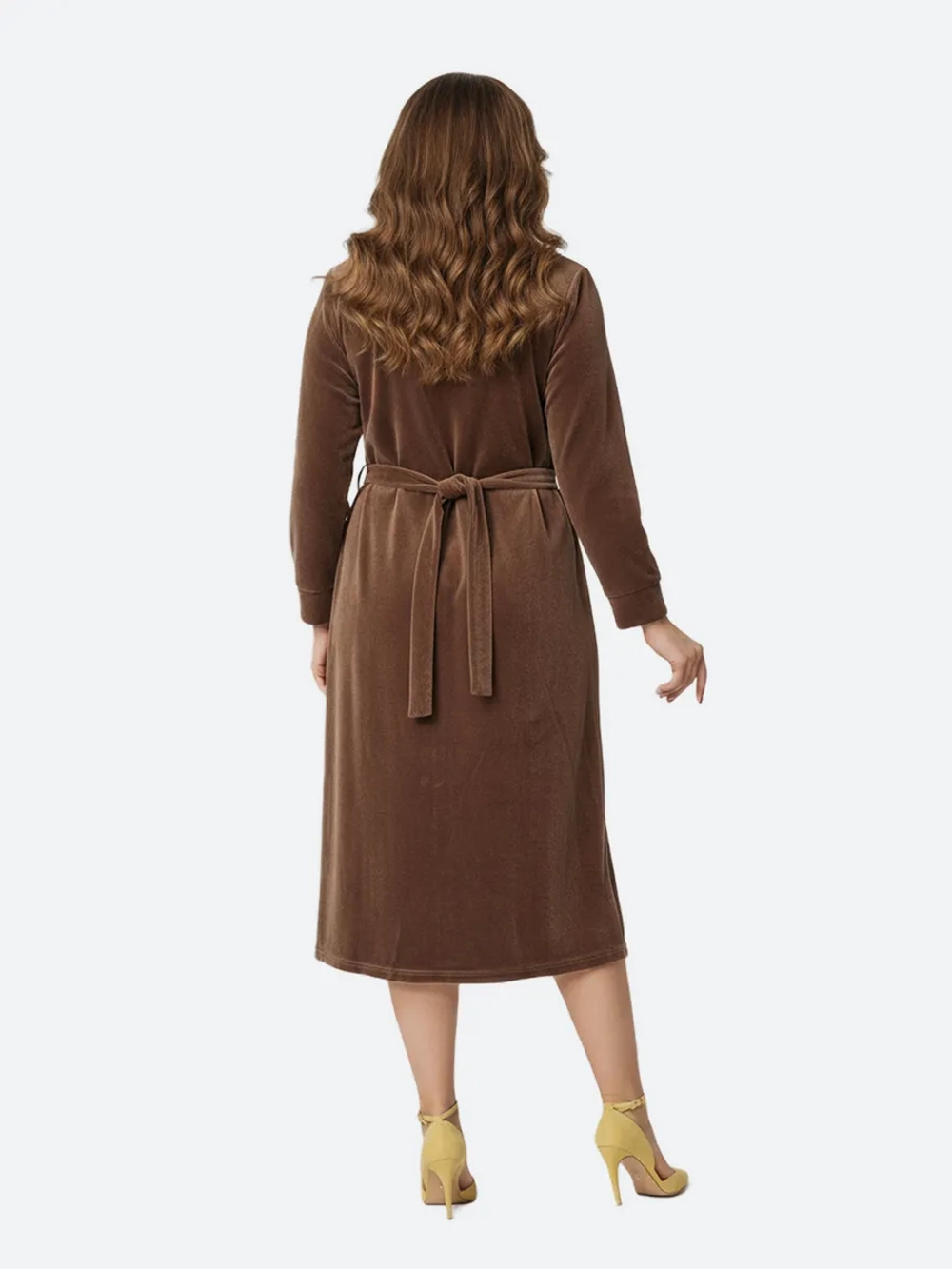 Халат велюровый на молнии большие размеры