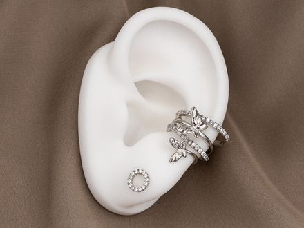 Кафф "Бабочки", со стразами