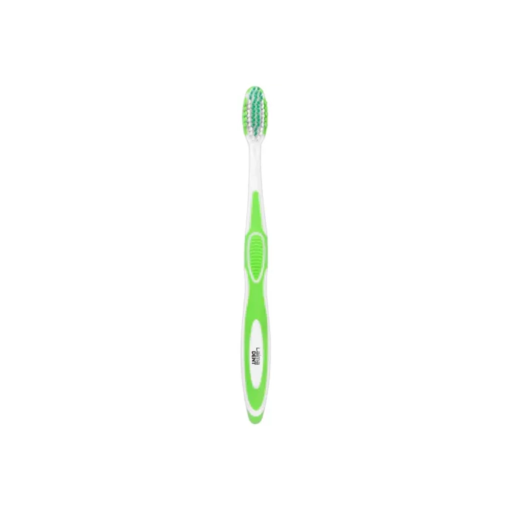 Зубная щетка средней жесткости MASSAGER с массажными щетинками (ассорти 4 цвета), LAIMA DENT, 609318