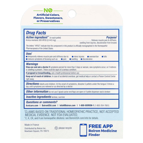 Boiron, Арника 30X, 3 тюбика, приблизительно по 80 быстрорастворимых пастилок в каждом