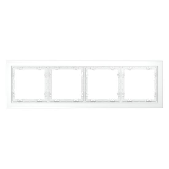 Рамка стеклянная VOLTUM S70 на 4 поста, (белый,матовый,стекло)