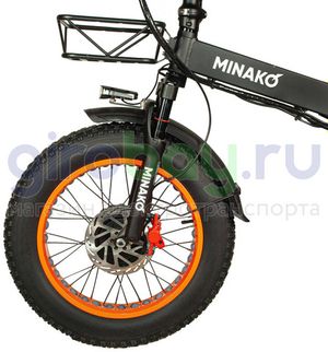 Электровелосипед Minako F10 Pro Dual (полный привод) - Оранжевый обод фото 2