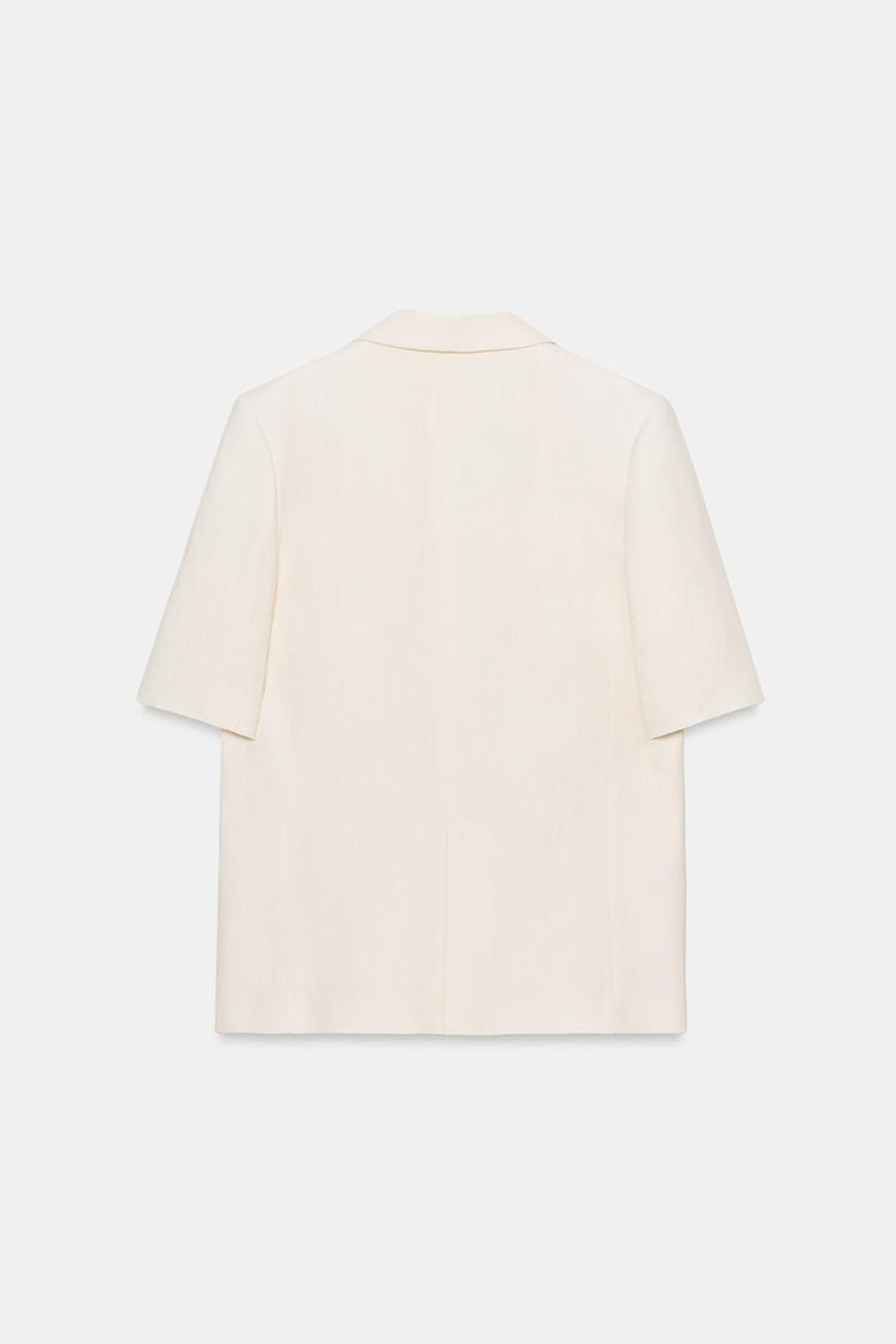 ZARA БЛЕЙЗЕР ИЗ ЛЬНА С КОРОТКИМИ РУКАВАМИ — ZW COLLECTION, ЭКРЮ