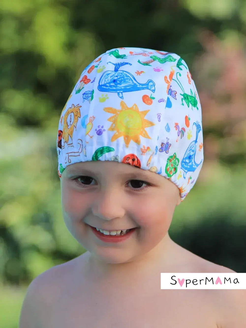 Шапочка для плавания детская непромокаемая для бассейна