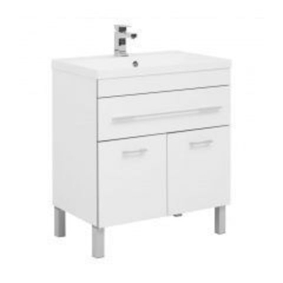 Тумба с раковиной Aquanet Верона NEW 75 белый (напольная 1 ящик 2 дверцы)