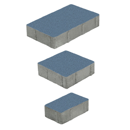 Тротуарная плитка СТАРЫЙ ГОРОД - Стандарт Синий, комплект из 3 видов плит