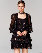 Платье длины мини из 100% шелка