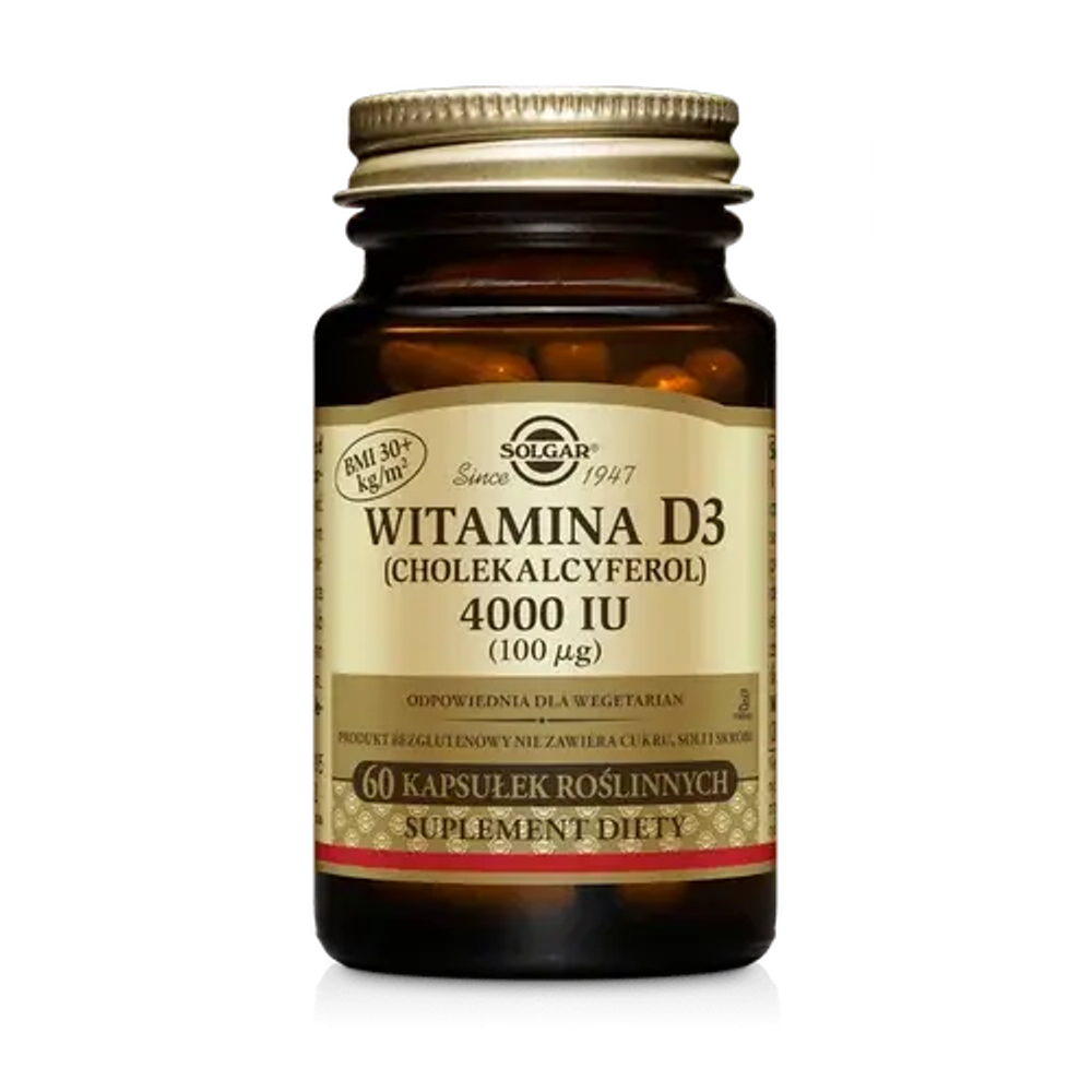 Solgar Vitamin D3 - Витамин D3 4000 МЕ, 60 капсул