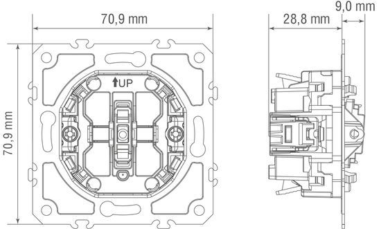Механизм выключателя В1 (простого),  быстрозажимные контакты 10 A 250 В~,  серия D16