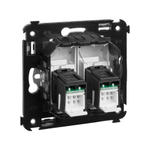 Компьютерная розетка RJ-45 в стену, кат.6 двойная,"Avanti", "Закаленная сталь"