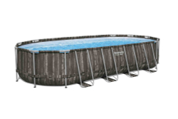 Каркасный овальный бассейн Bestway Power Steel 732х366х132 см + фильтр-насос 9463 л/ч, лестница, тент (561ES BW)