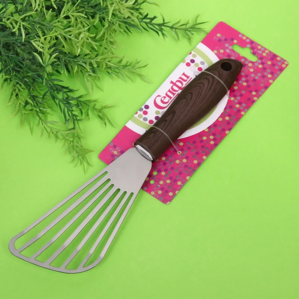 Лопатка кухонная с прорезями металлическая большая «Сhocolate»