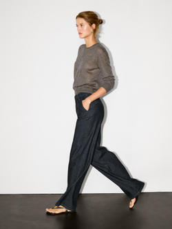 Massimo Dutti Джинсы прямого кроя с высокой посадкой, темно-серый