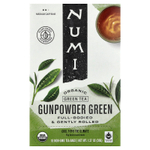 Numi Tea, органический зеленый чай, зеленый ганпаудер, 18 чайных пакетиков без ГМО, 36 г (1,27 унции)