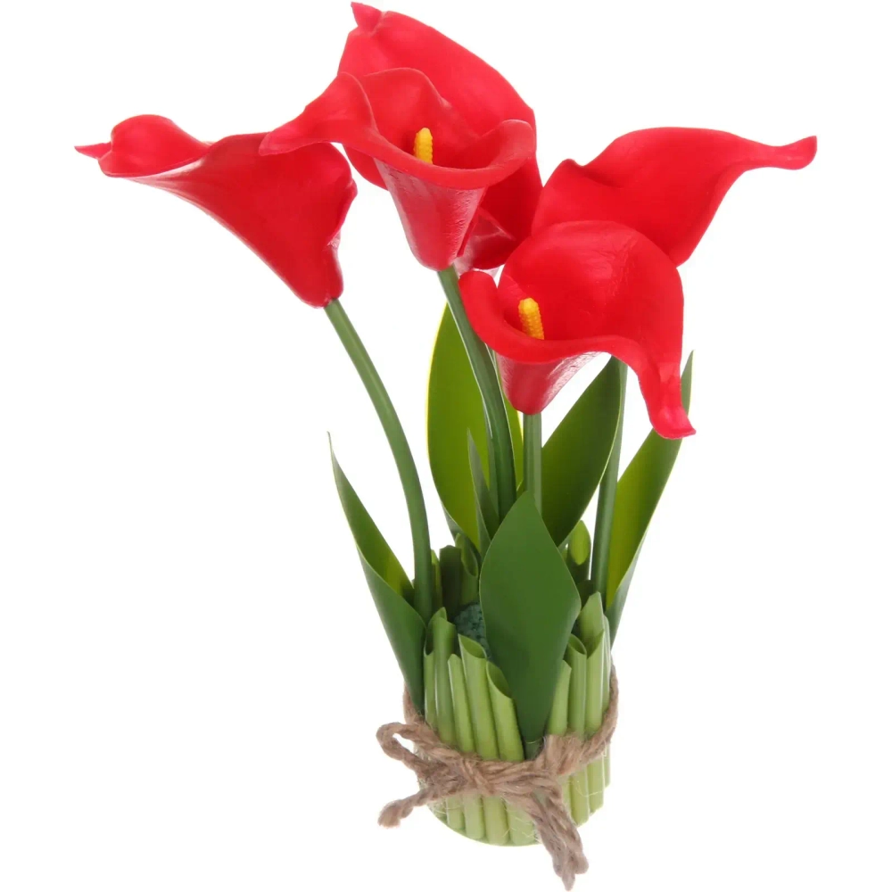 Цветочная композиция «Весенняя рапсодия» 15*30см Каллы красные