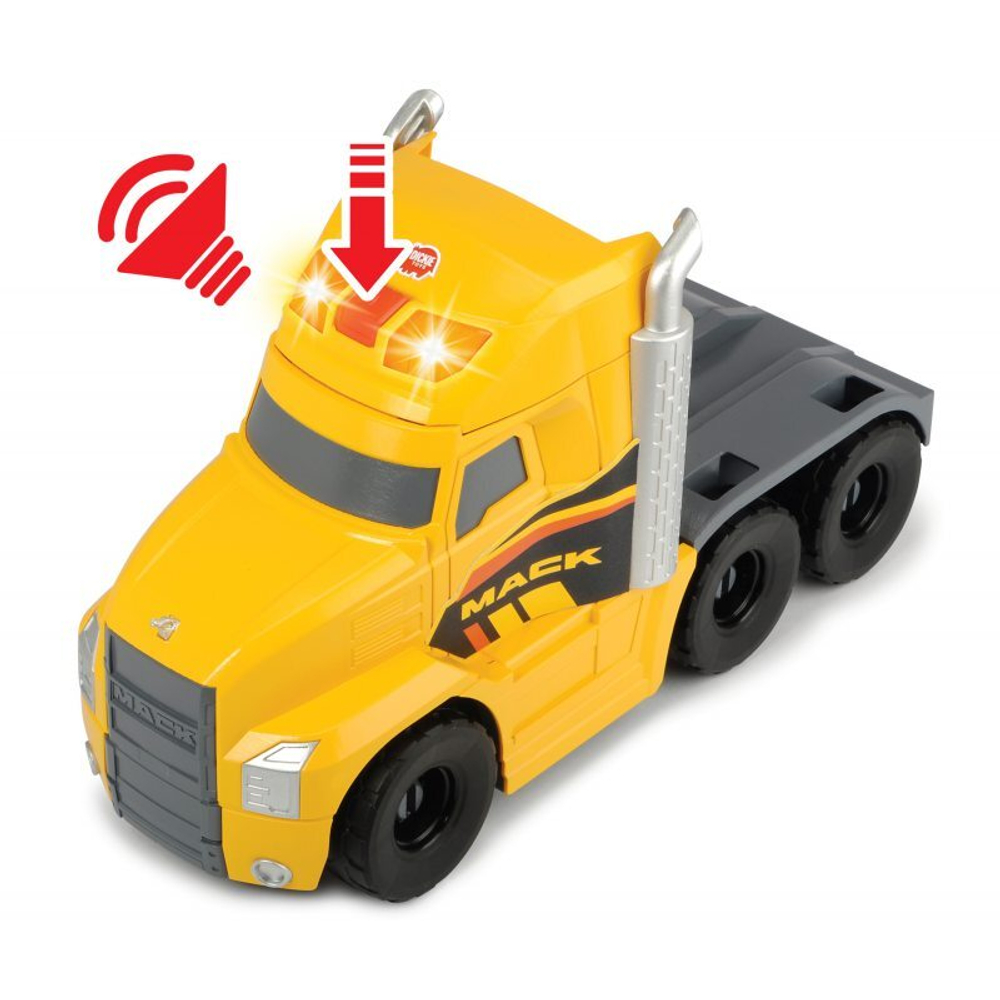 Mack, Volvo Экскаватор-погрузчик 70 см свет звук Dickie Toys 3729012