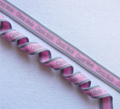 Лампасная лента (трикотажный, 2,5 см). ClassicModa Розовый/серый, ВО