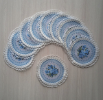 Набор гобеленовых салфеток Незабудка D15 см 10 шт