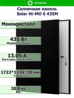Солнечная панель Solar Hi-MO 6 435M (435Вт)