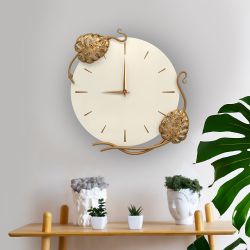 Часы настенные Monstera Deliciosa (Монстера) Колор Кремовый белый Амбер