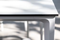 "Малага" обеденный стол из HPL 140х80см, цвет молочный, каркас белый