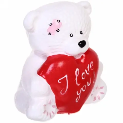 Копилка из гипса «Мишка с сердцем» 19см