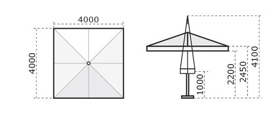 Зонт профессиональный телескопический Palladio Telescopic 4000 слоновая кость Scolaro Италия