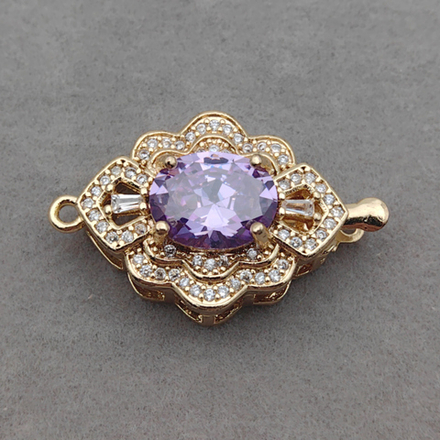 Застежка педальная с фианитами 27х17 мм