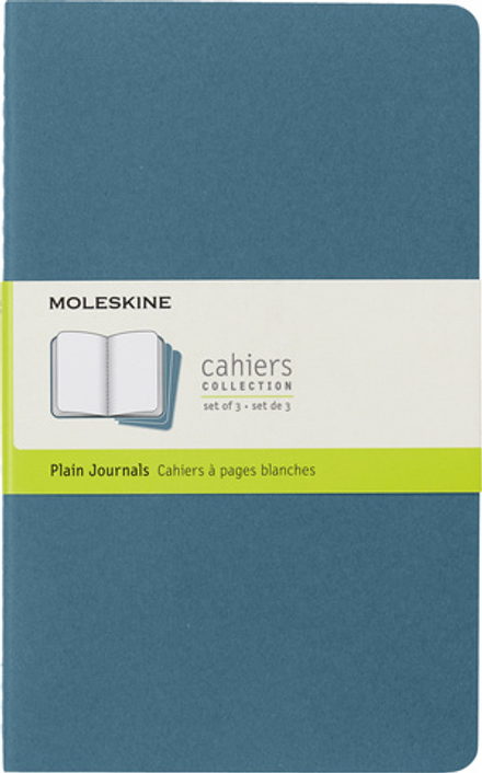 Блокнот Moleskine Cahier Journal (CH018B44) Large 130х210мм обложка картон 80стр. нелинованный голубой (3шт)
