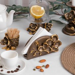 Сувенир Салфетница Орхидея Мильтония Бронза