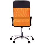 Кресло руководителя Helmi HL-E16 "Content", ткань/сетка/экокожа черная/оранжевая, хром
