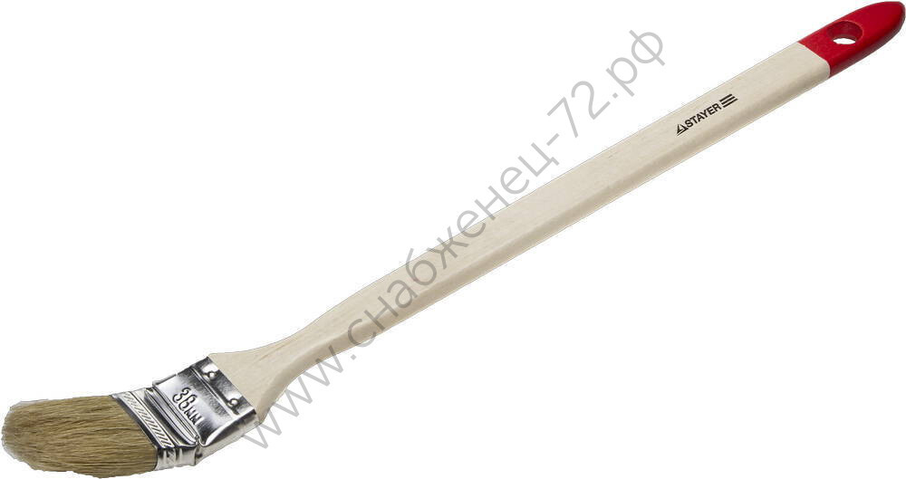 STAYER UNIVERSAL 38 мм, 1,5″ светлая натуральная щетина, деревянная ручка, Радиаторная кисть, STANDARD (0111-38)